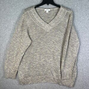CJ Banks Sweater Women's 3X Multicolor Marled Knit V-Neck Long Sleeve Pullover